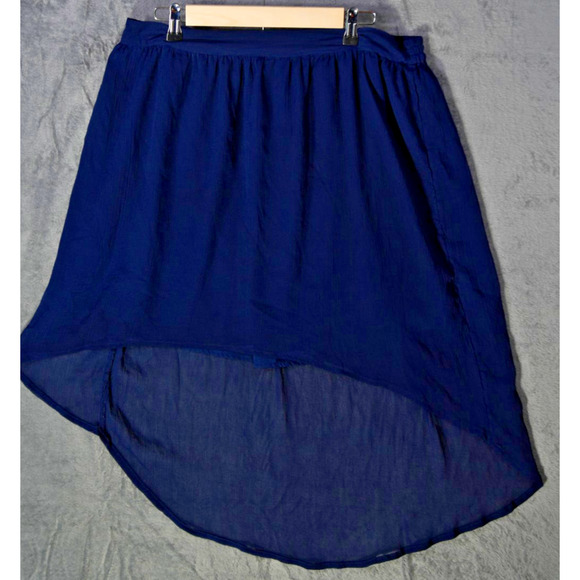 Converse One Star XL Navy Blue High-Low Skirt Chiffon Lightweight Sheer - Picture 3 of 6